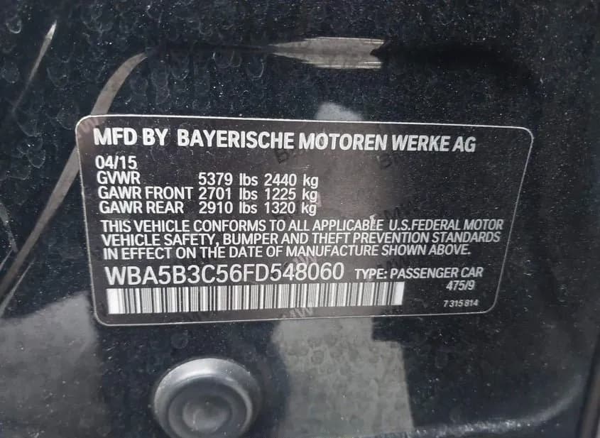 2015 BMW 535i Used VIN WBA5B3C56FD548060 – photo 15 2015 BMW 535i Used VIN WBA5B3C56FD548060 – photo 15