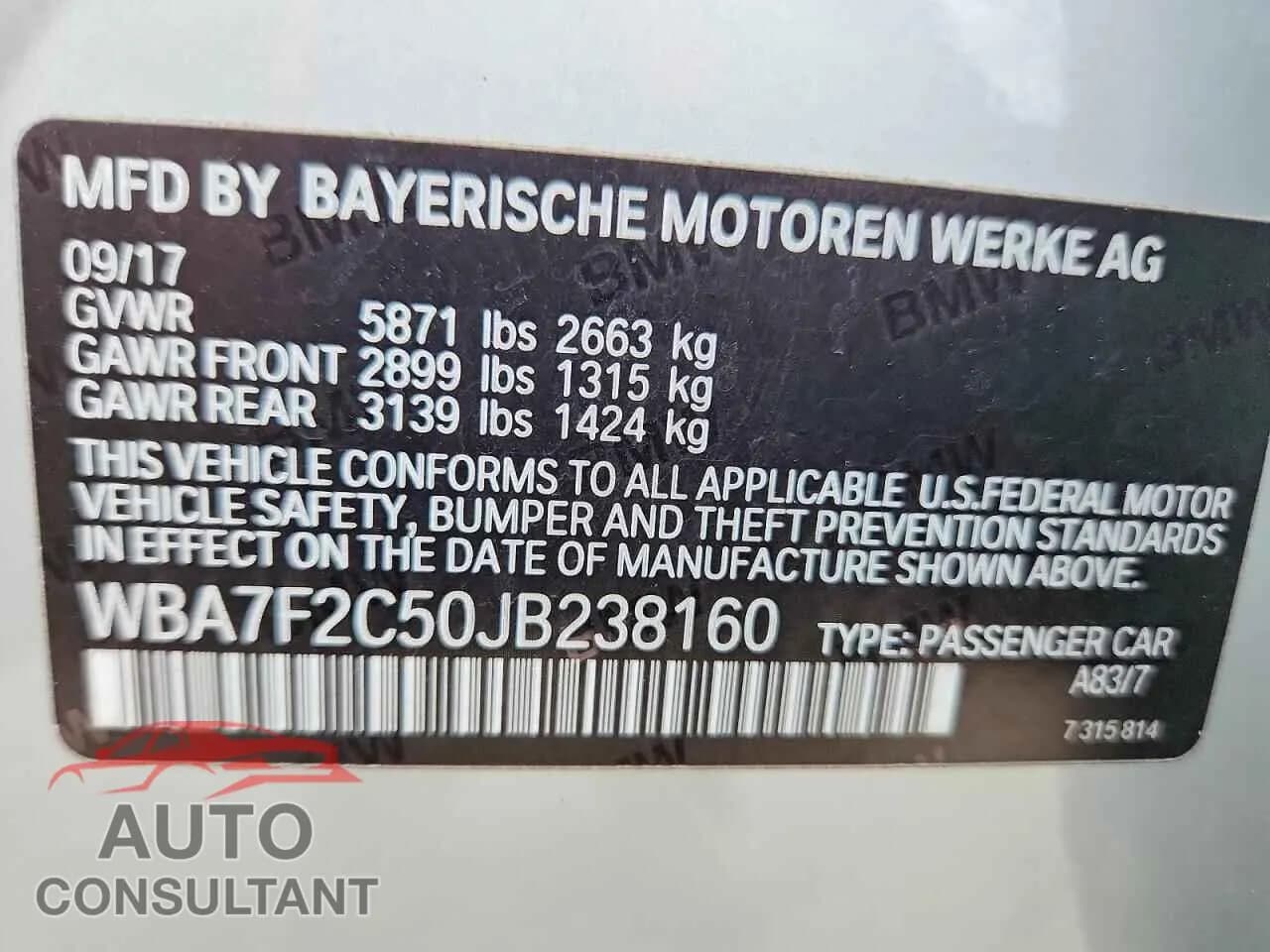 2018 BMW 7 SERIES Damaged VIN WBA7F2C50JB238160 – photo 12 2018 BMW 7 SERIES Damaged VIN WBA7F2C50JB238160 – photo 12