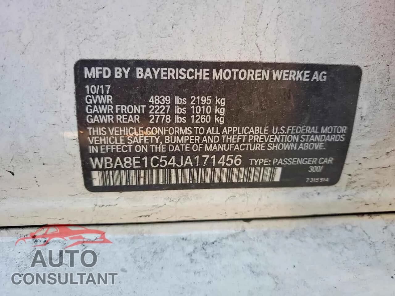 2018 BMW 3 SERIES Damaged VIN WBA8E1C54JA171456 – photo 12 2018 BMW 3 SERIES Damaged VIN WBA8E1C54JA171456 – photo 12