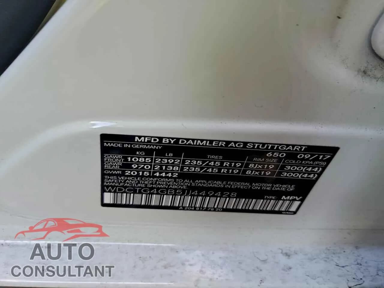 2018 MERCEDES-BENZ GLA-CLASS Damaged VIN WDCTG4GB5JJ449428 – photo 13 2018 MERCEDES-BENZ GLA-CLASS Damaged VIN WDCTG4GB5JJ449428 – photo 13