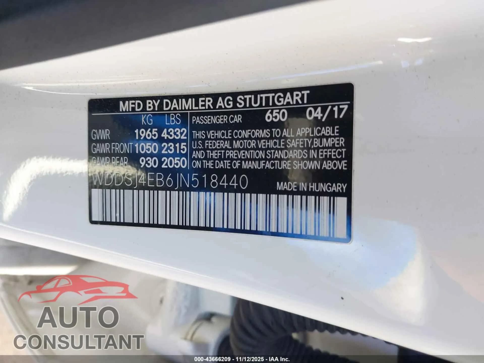 2018 MERCEDES-BENZ CLA 250 Damaged VIN WDDSJ4EB6JN518440 – trunk area 2018 MERCEDES-BENZ CLA 250 Damaged VIN WDDSJ4EB6JN518440 – trunk area