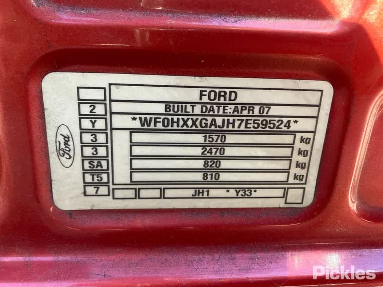 2007 Ford Fiesta Used VIN WF0HXXGAJH7E59524 – odometer reading 2007 Ford Fiesta Used VIN WF0HXXGAJH7E59524 – odometer reading