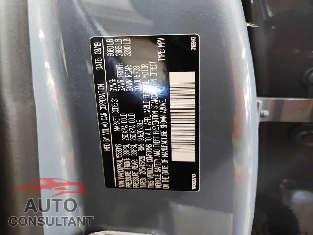 2020 VOLVO XC90 Damaged VIN YV4102PK4L1558016 – photo 13 2020 VOLVO XC90 Damaged VIN YV4102PK4L1558016 – photo 13