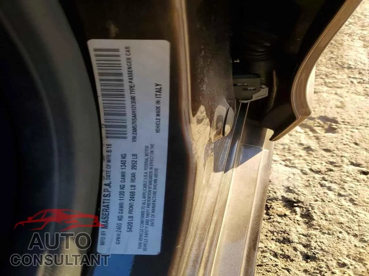 2017 MASERATI ALL MODELS Damaged VIN ZAM57RSA4H1213580 – photo 12 2017 MASERATI ALL MODELS Damaged VIN ZAM57RSA4H1213580 – photo 12