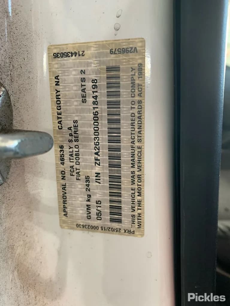 2015 Fiat Doblo Used VIN ZFA26300006184198 – dashboard 2015 Fiat Doblo Used VIN ZFA26300006184198 – dashboard