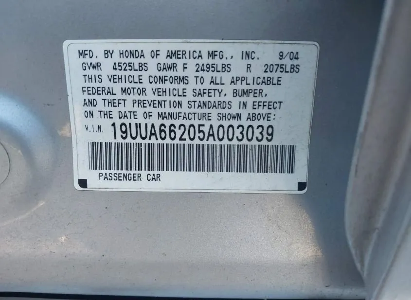 2005 ACURA TL Used VIN 19UUA66205A003039 – photo 15