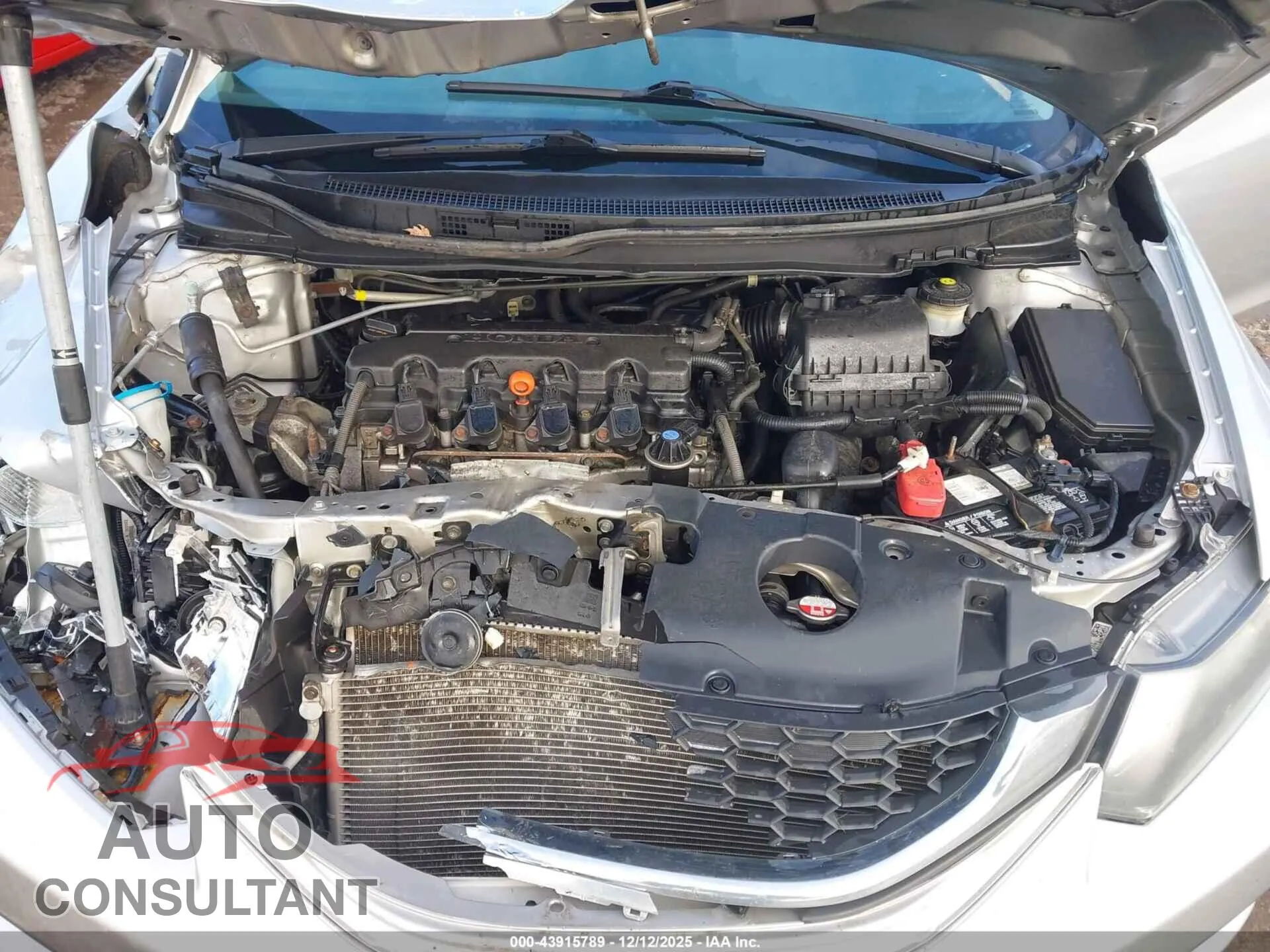 2015 HONDA CIVIC Damaged VIN 19XFB2F7XFE047119 – odometer reading
