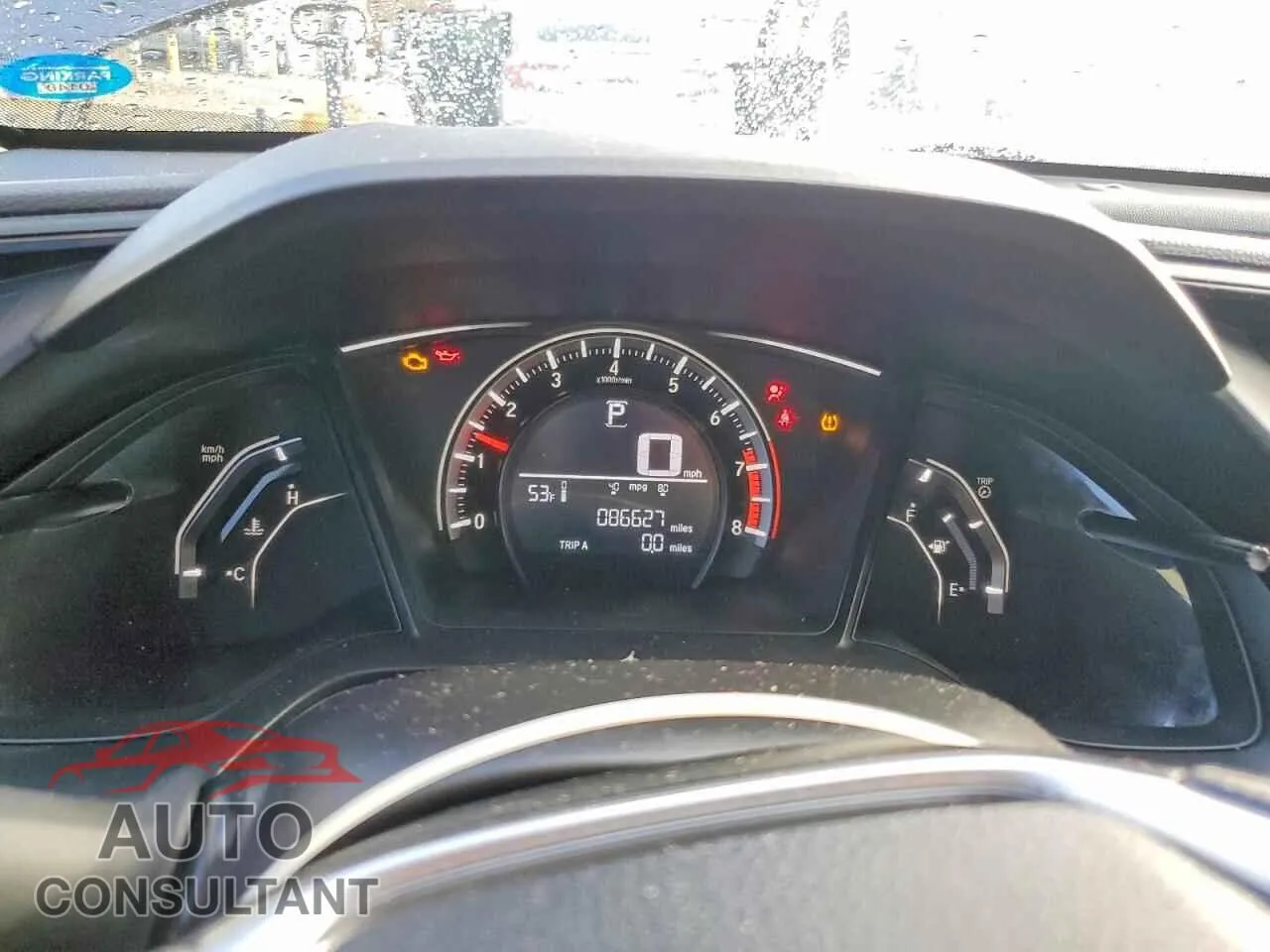 2016 HONDA CIVIC Damaged VIN 19XFC2F51GE215257 – trunk area