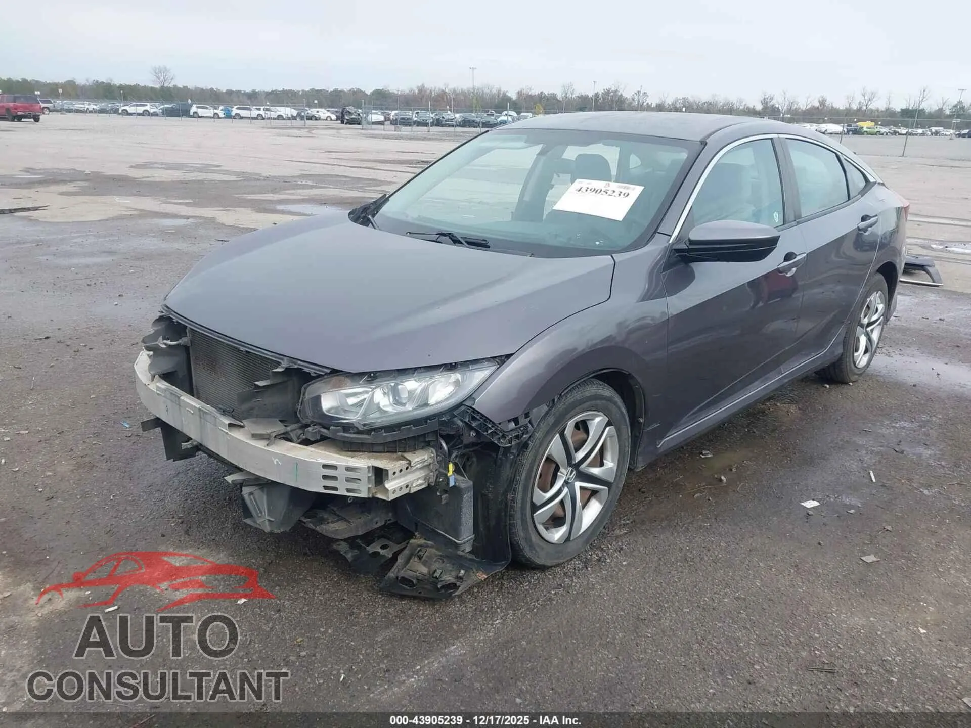 2016 HONDA CIVIC Damaged VIN 19XFC2F56GE037992 – rear exterior
