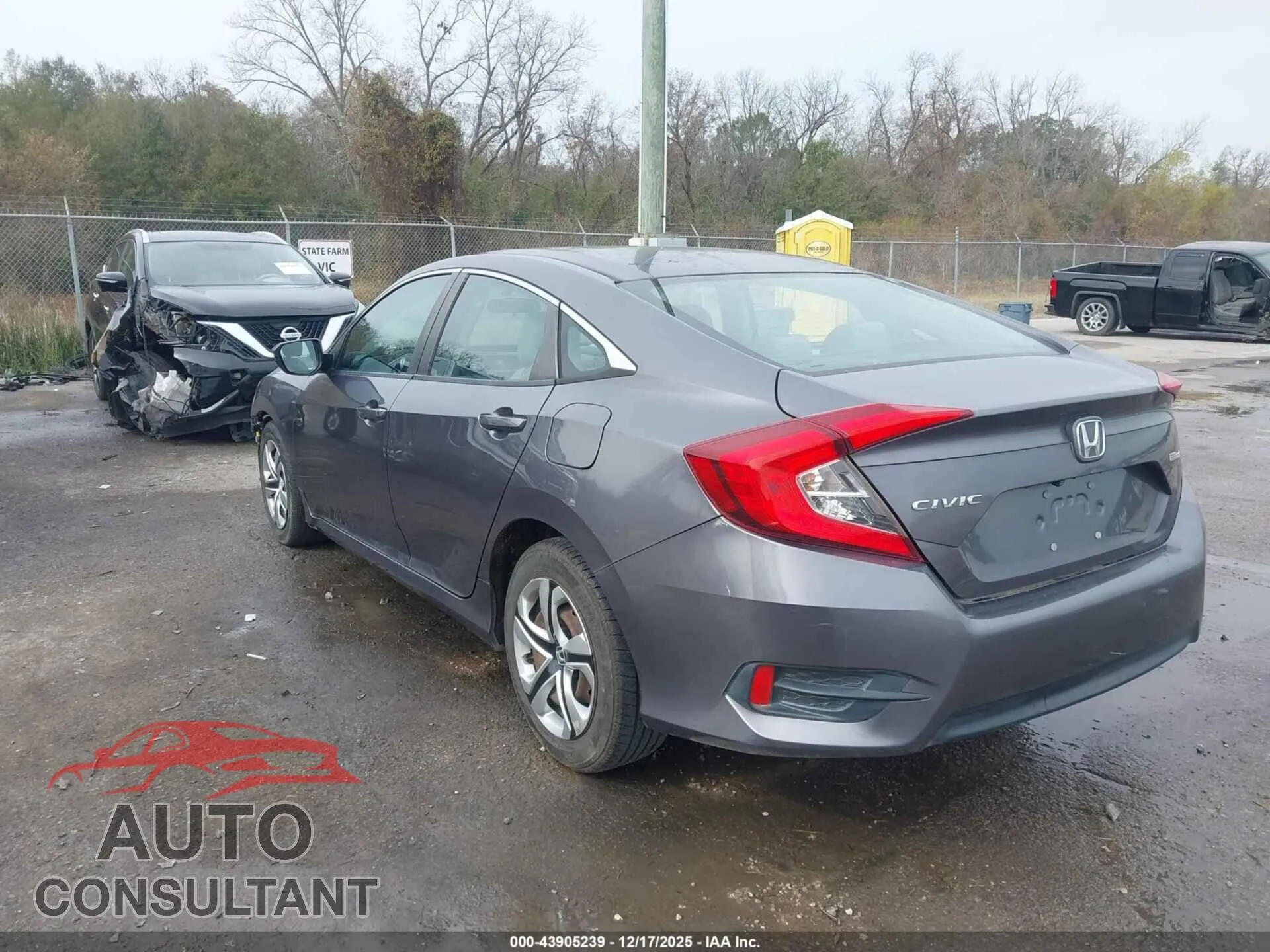 2016 HONDA CIVIC Damaged VIN 19XFC2F56GE037992 – side profile
