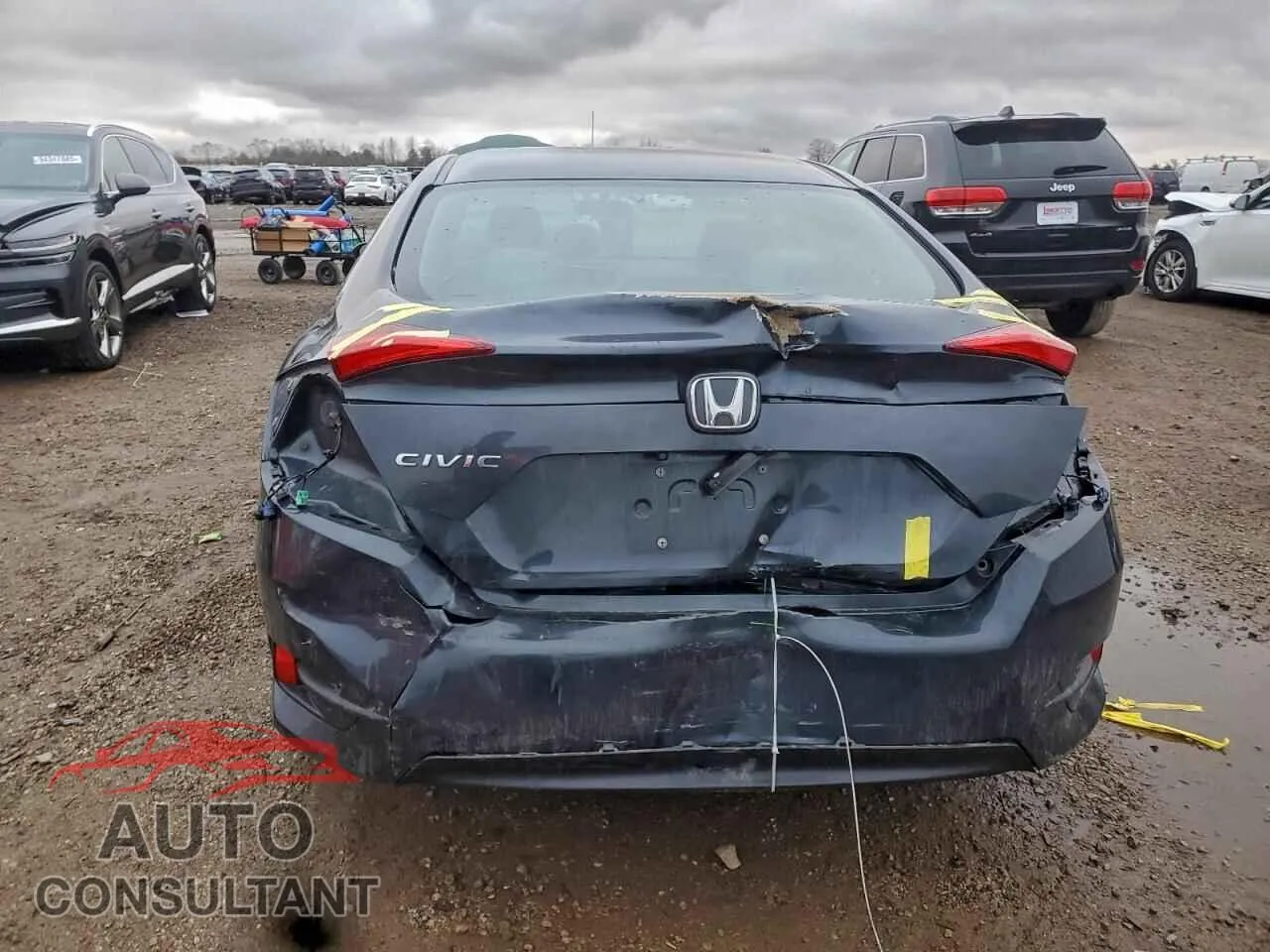 2016 HONDA CIVIC Damaged VIN 19XFC2F74GE041573 – engine bay