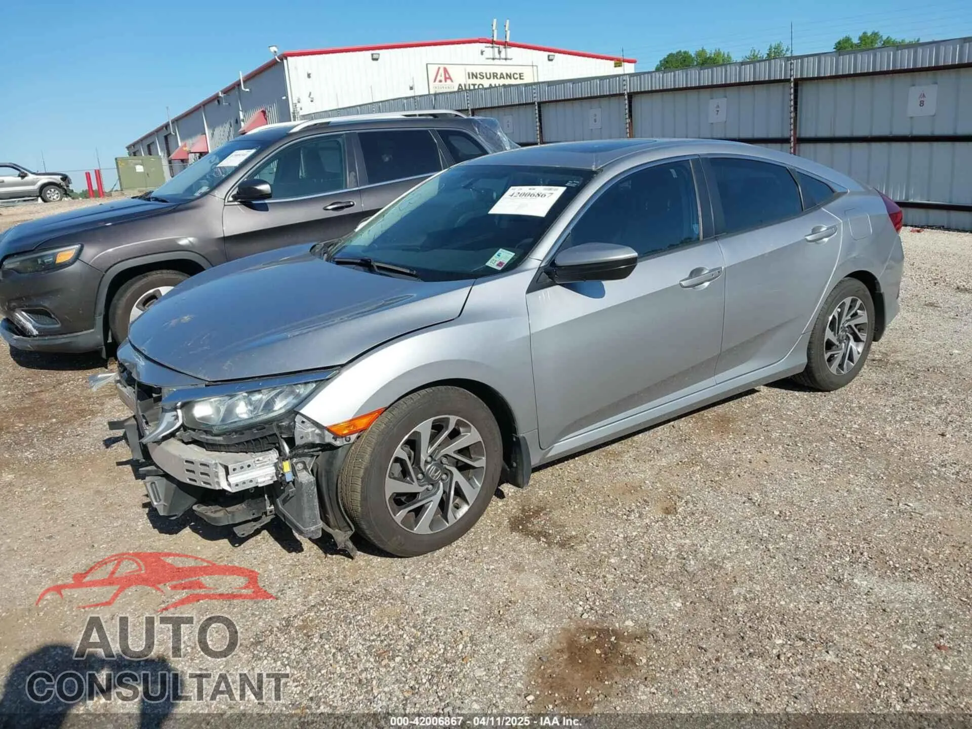 2016 HONDA CIVIC Damaged VIN 19XFC2F76GE005108 – rear exterior