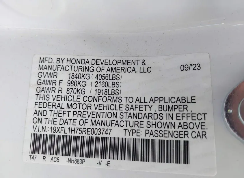 2024 HONDA Civic Used VIN 19XFL1H75RE003747 – photo 14 2024 HONDA Civic Used VIN 19XFL1H75RE003747 – photo 14