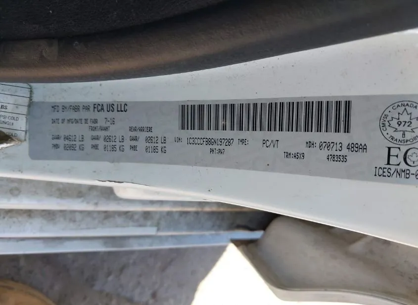 2016 CHRYSLER 200 Used VIN 1C3CCCFB8GN197287 – undercarriage