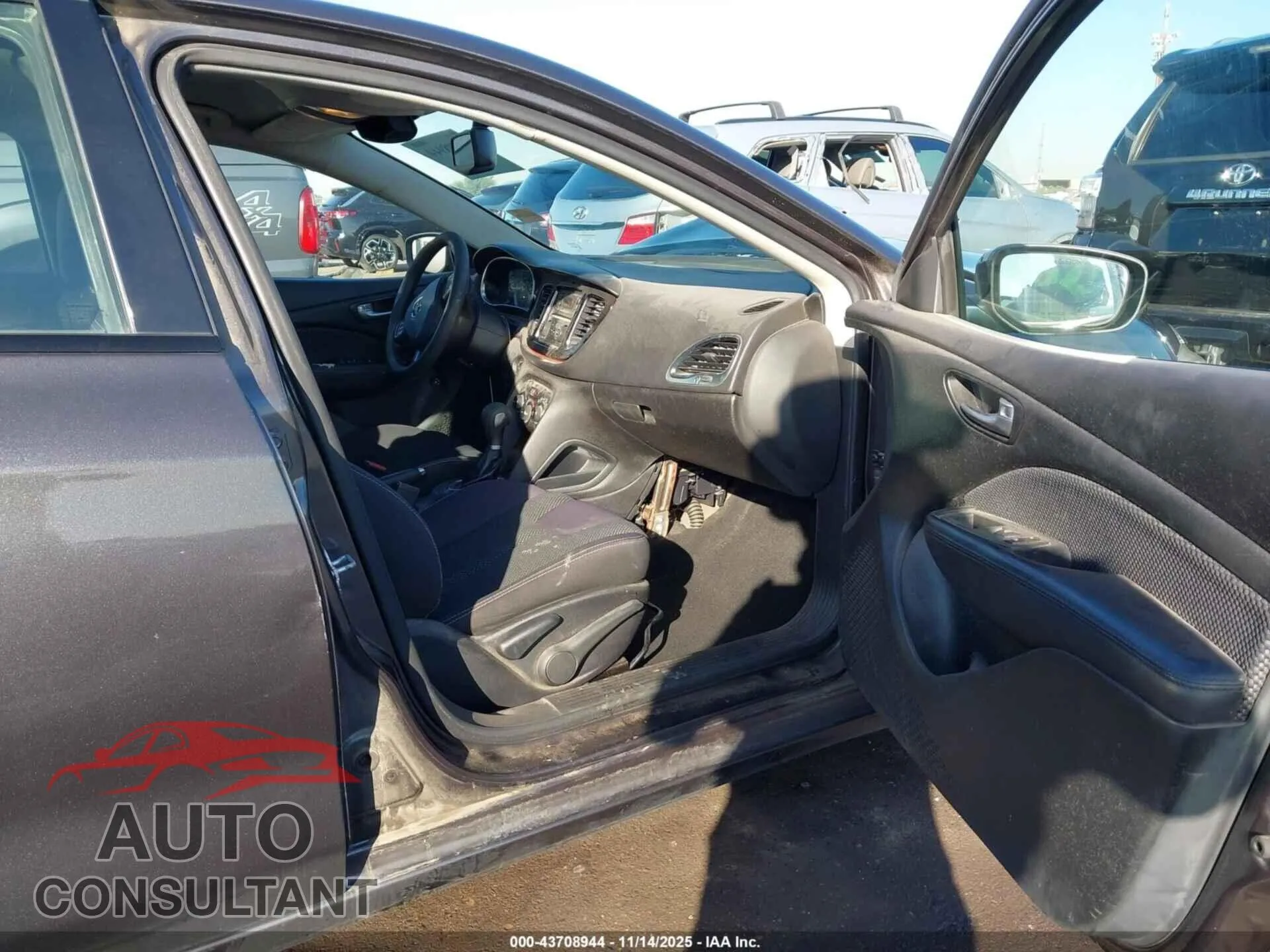 2014 DODGE DART Damaged VIN 1C3CDFBB5ED877672 – interior seats