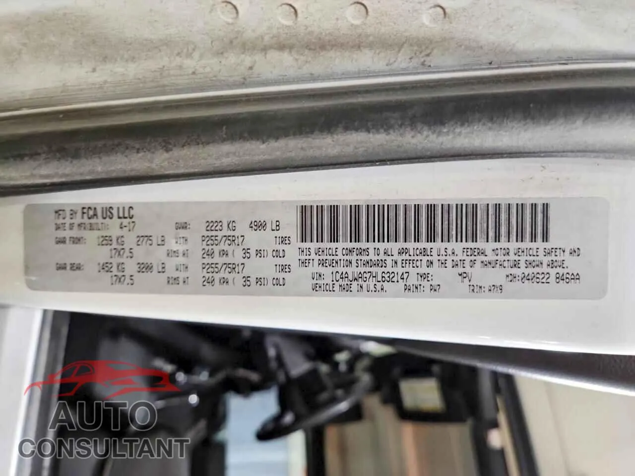 2017 JEEP WRANGLER Damaged VIN 1C4AJWAG7HL632147 – photo 12