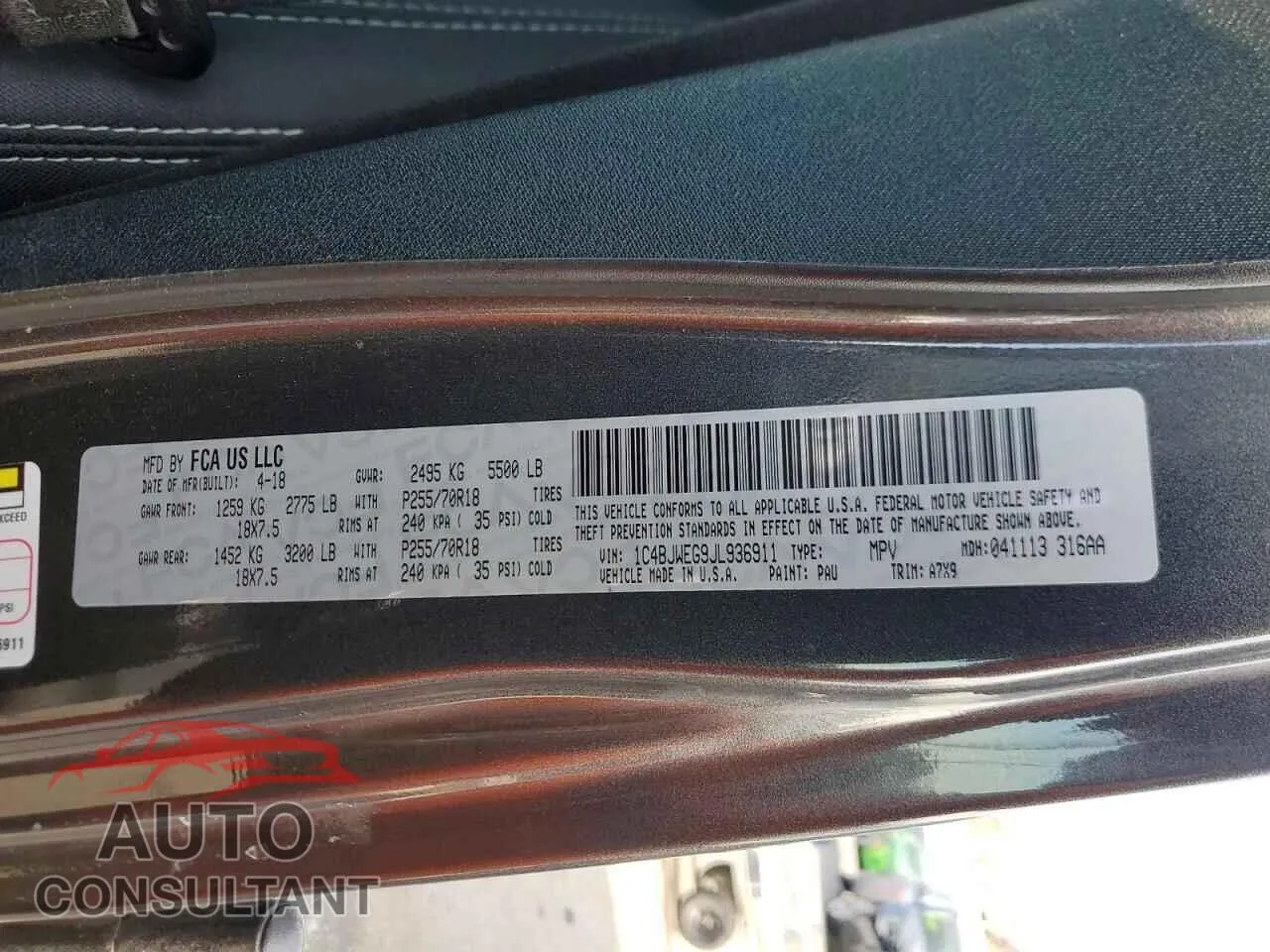 2018 JEEP WRANGLER Damaged VIN 1C4BJWEG9JL936911 – photo 13