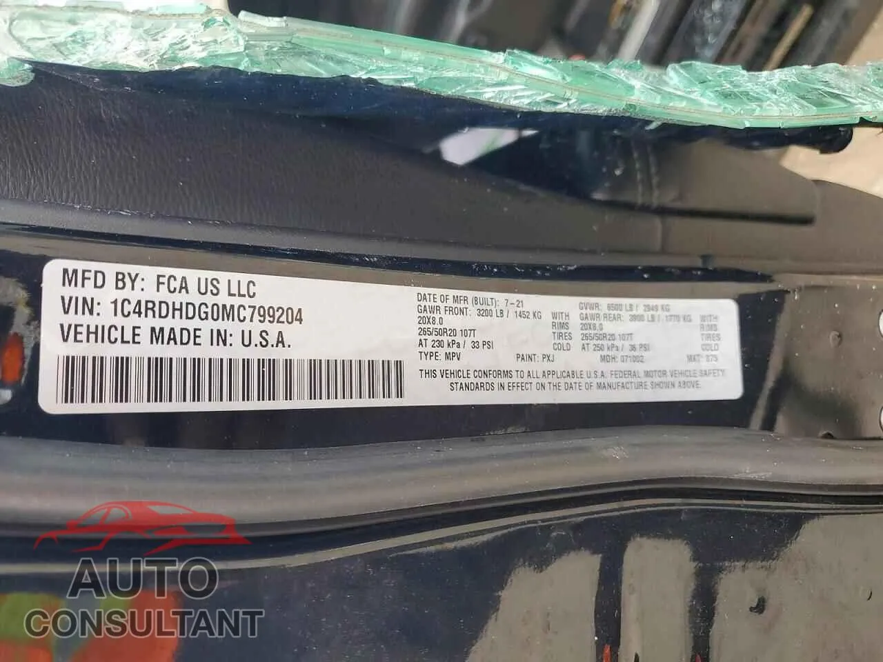 2021 DODGE DURANGO Damaged VIN 1C4RDHDG0MC799204 – photo 13