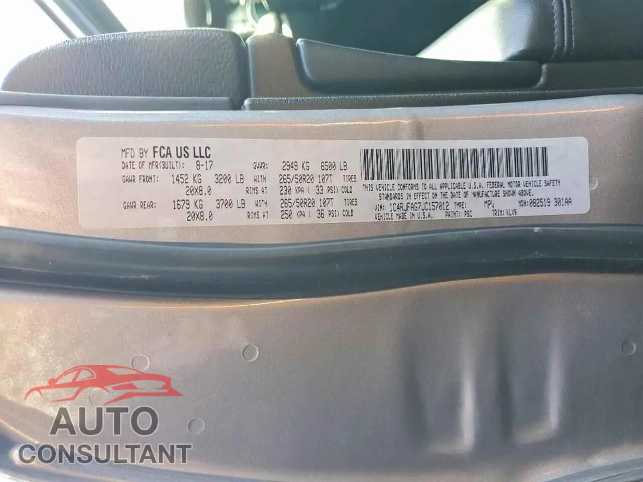 2018 JEEP GRAND CHER Damaged VIN 1C4RJFAG7JC157012 – photo 12