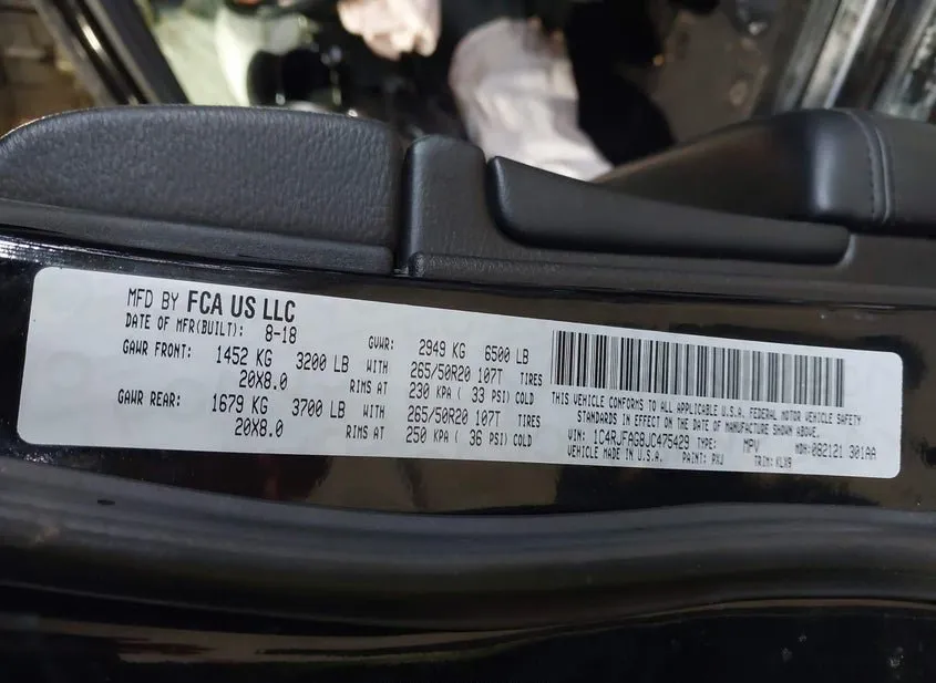 2018 JEEP Grand Cherokee Used VIN 1C4RJFAG8JC475429 – rear exterior