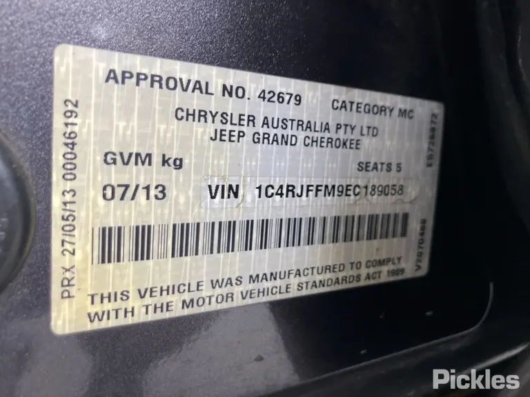 2013 Jeep Grand Cherokee Damaged VIN 1C4RJFFM9EC189058 – engine bay