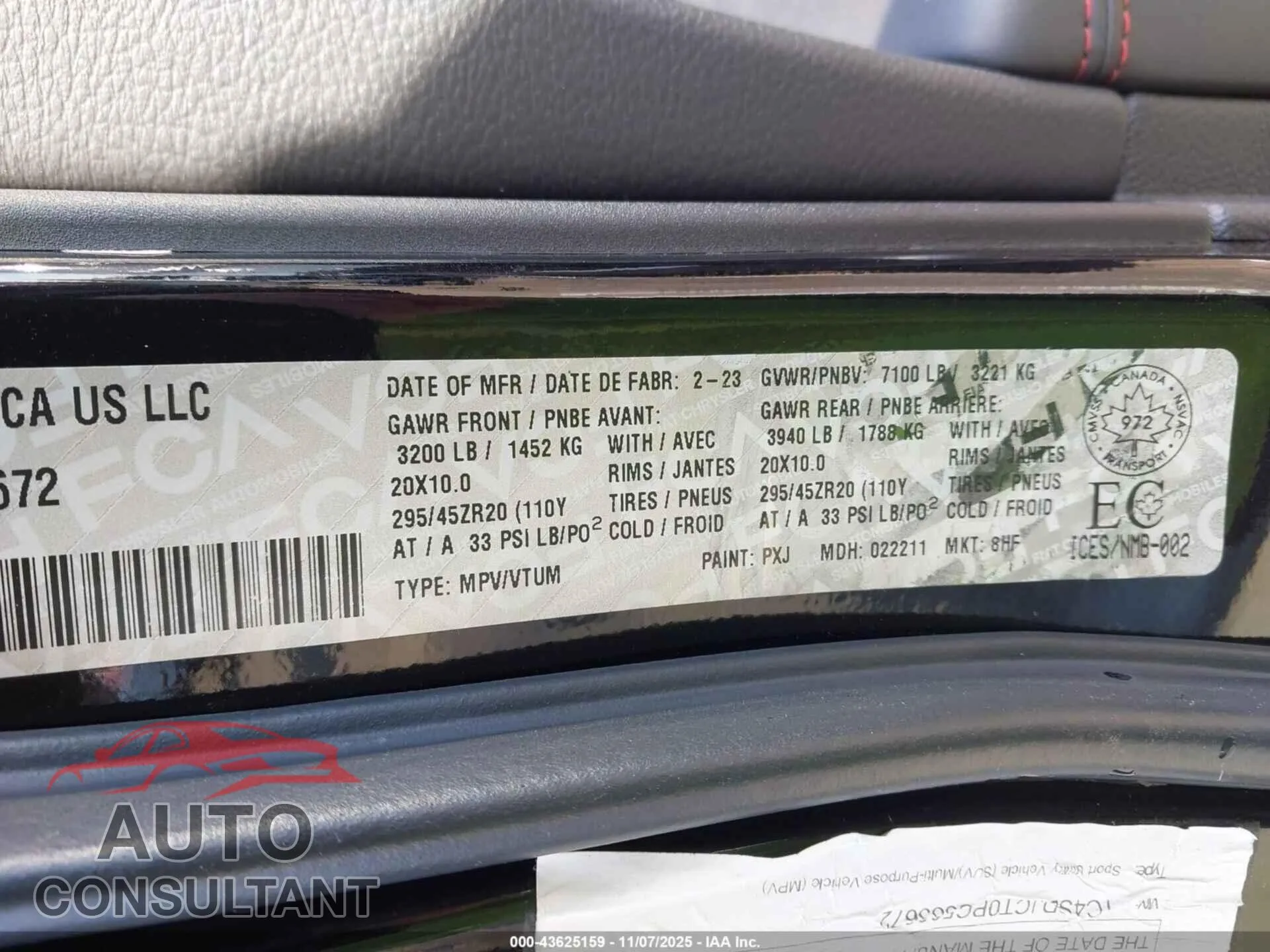 2023 DODGE DURANGO Damaged VIN 1C4SDJCT0PC583672 – trunk area 2023 DODGE DURANGO Damaged VIN 1C4SDJCT0PC583672 – trunk area