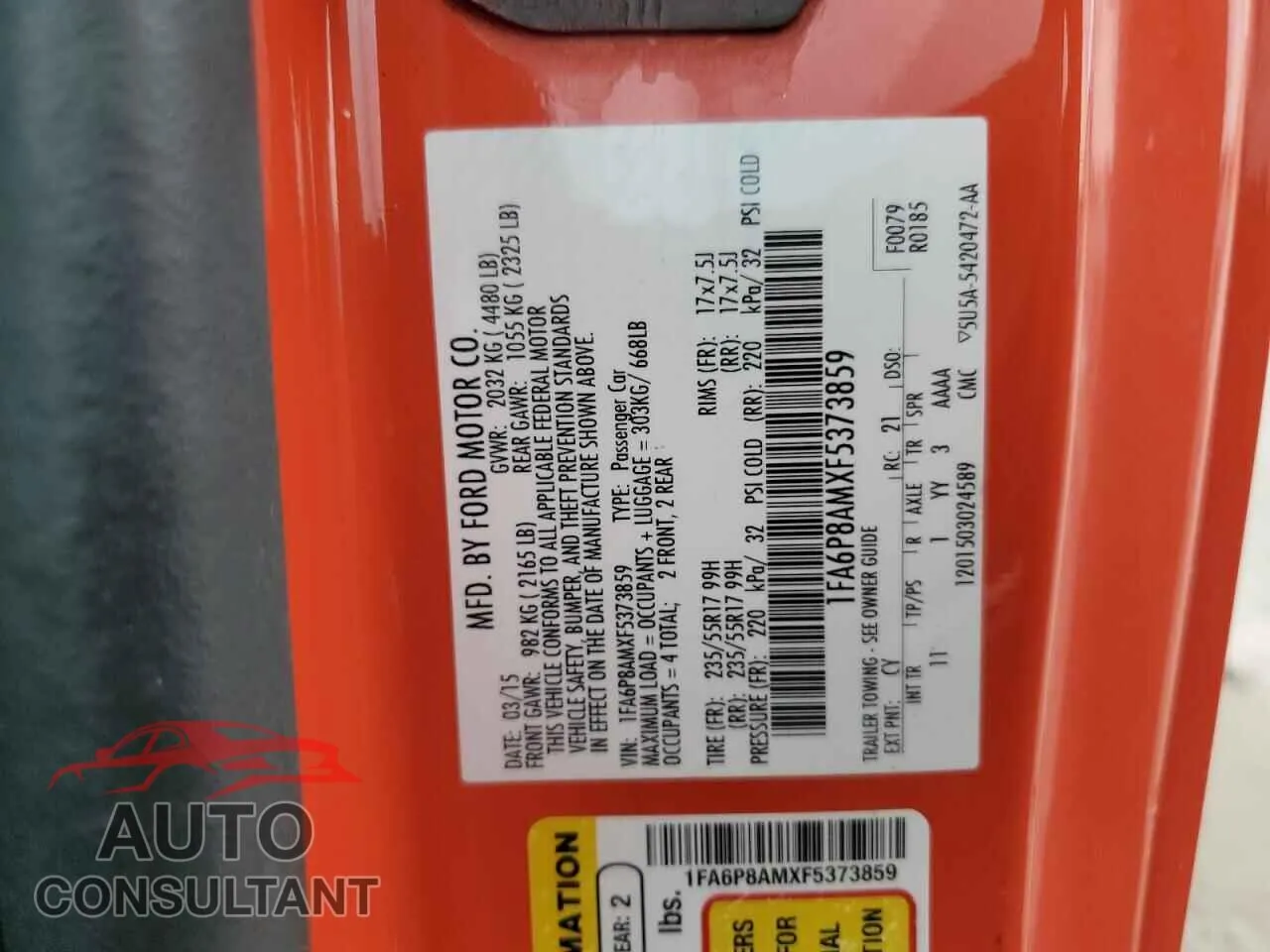 2015 FORD ALL Models Used VIN 1FA6P8AMXF5373859 – photo 12