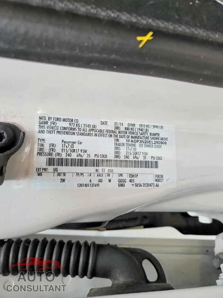 2014 FORD FOCUS Used VIN 1FADP3N20EL250908 – photo 13