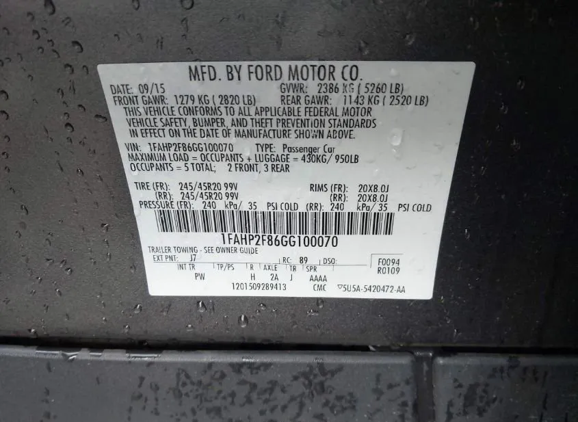 2016 FORD Taurus Used VIN 1FAHP2F86GG100070 – photo 14 2016 FORD Taurus Used VIN 1FAHP2F86GG100070 – photo 14