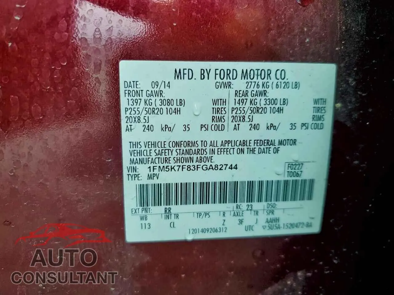 2015 FORD EXPLORER Damaged VIN 1FM5K7F83FGA82744 – photo 14