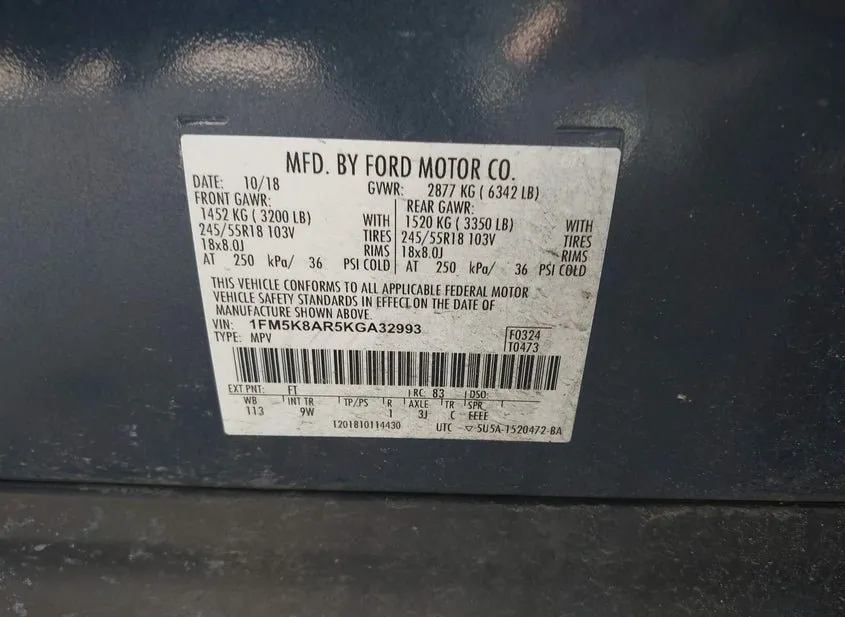 2019 FORD Explorer Used VIN 1FM5K8AR5KGA32993 – interior seats