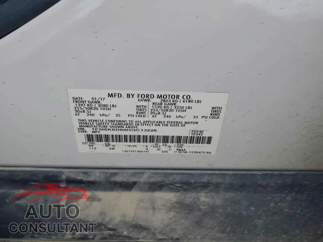 2017 FORD EXPLORER Damaged VIN 1FM5K8D88HGC13226 – photo 13