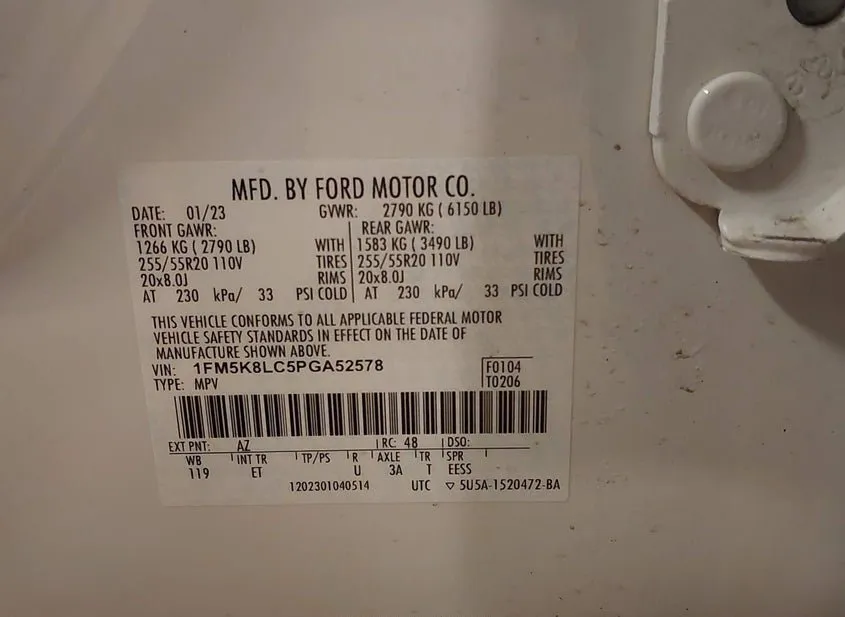 2023 FORD Explorer Used VIN 1FM5K8LC5PGA52578 – dashboard