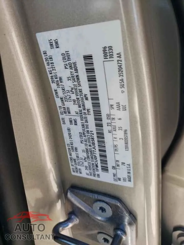 2018 FORD ESCAPE Used VIN 1FMCU0F77JUB58721 – photo 13