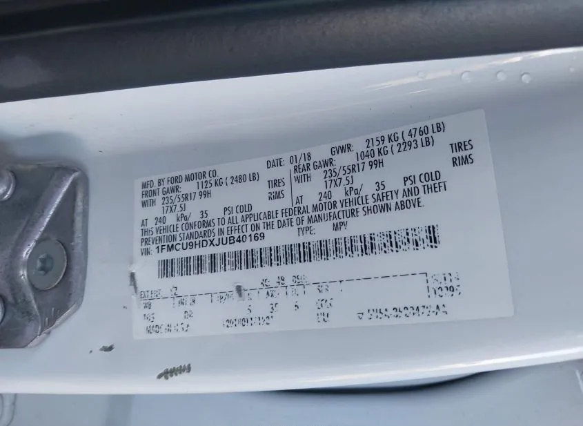 2018 FORD Escape Used VIN 1FMCU9HDXJUB40169 – photo 14
