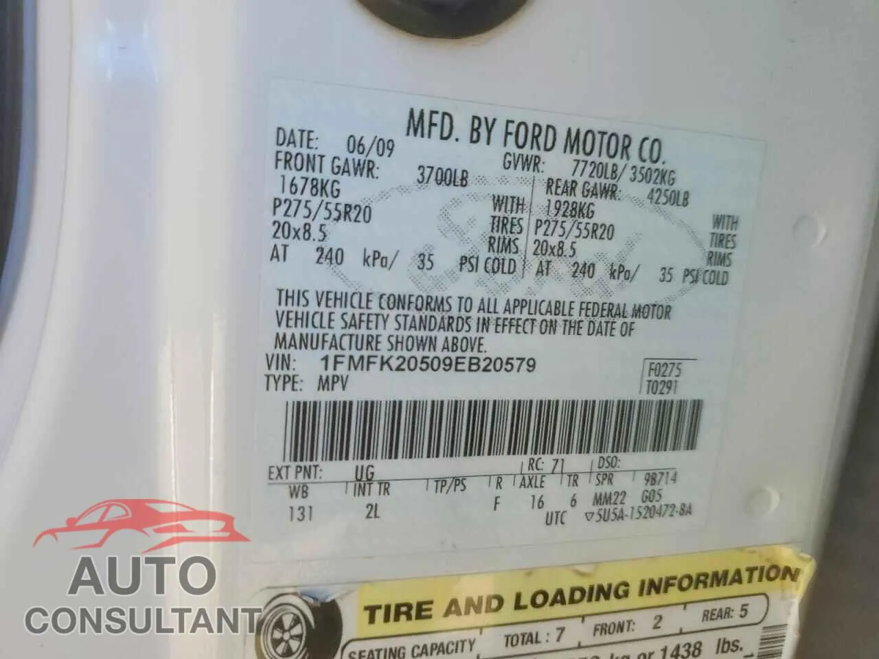 2009 FORD EXPEDITION Damaged VIN 1FMFK20509EB20579 – photo 12