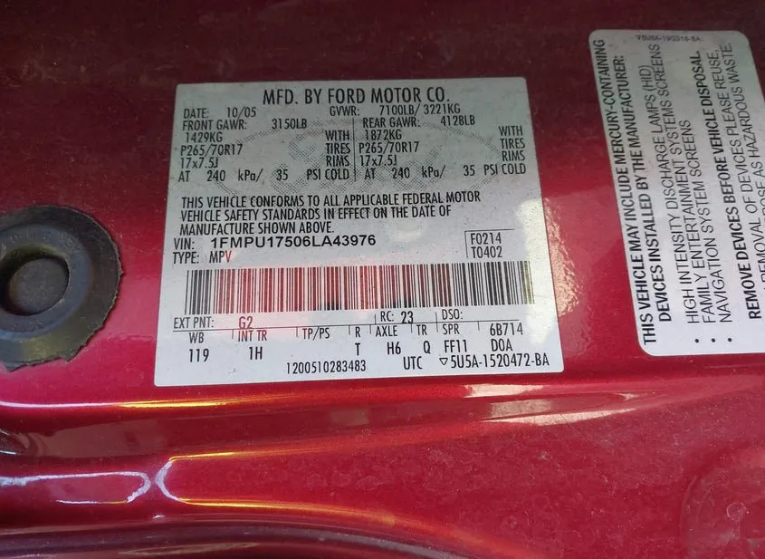 2006 FORD Expedition Used VIN 1FMPU17506LA43976 – photo 11