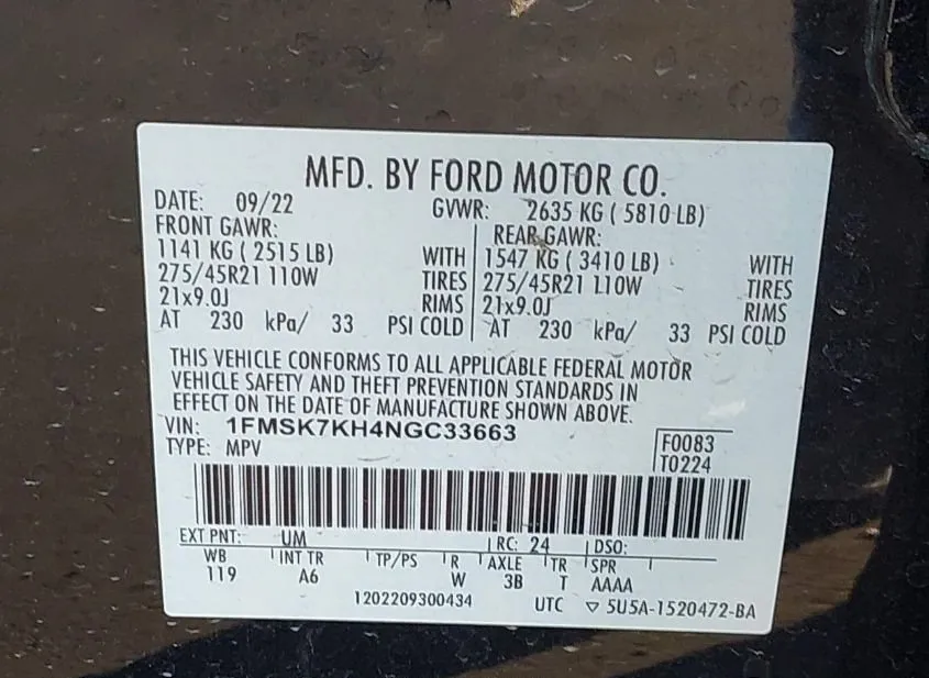 2022 FORD Explorer Used VIN 1FMSK7KH4NGC33663 – photo 19