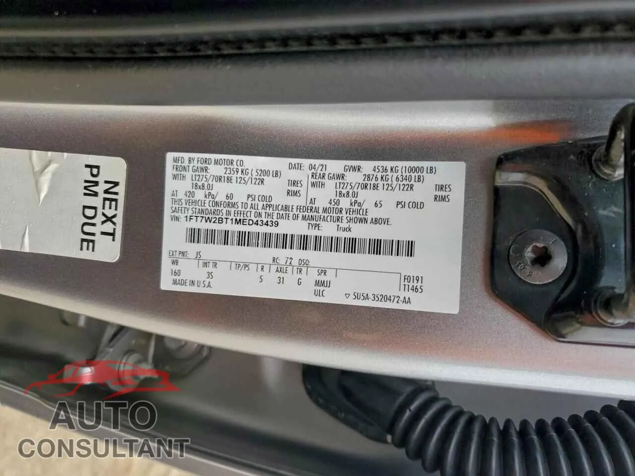 2021 FORD F250 Damaged VIN 1FT7W2BT1MED43439 – photo 12
