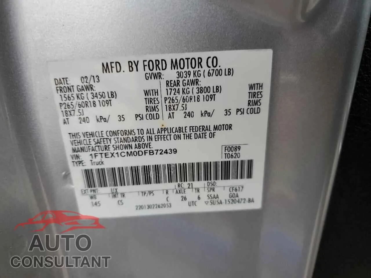 2013 FORD F-150 Damaged VIN 1FTEX1CM0DFB72439 – photo 12