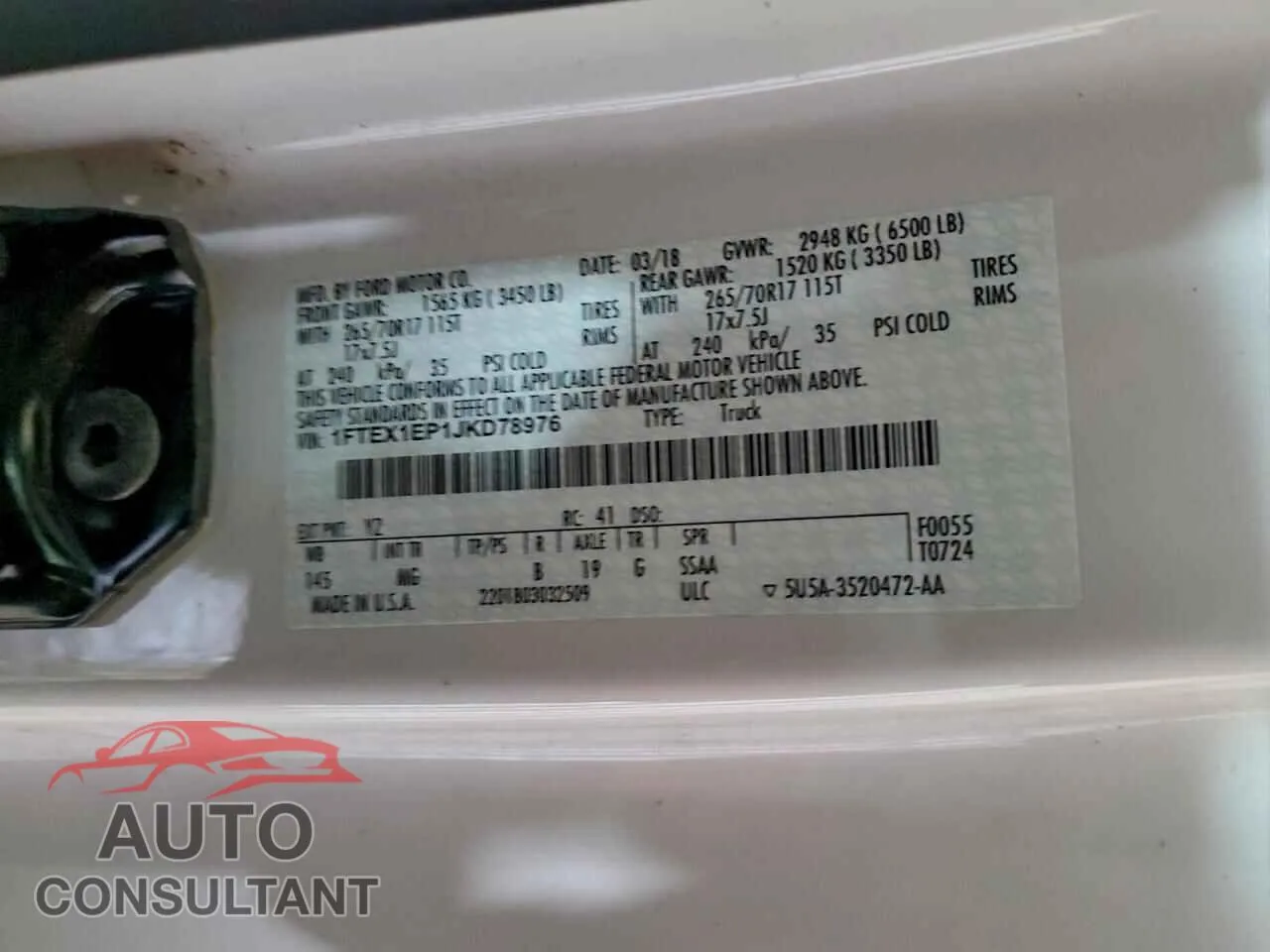 2018 FORD F-150 Damaged VIN 1FTEX1EP1JKD78976 – photo 12