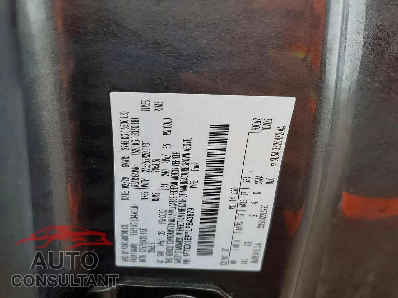 2020 FORD F-150 Damaged VIN 1FTEX1EP7LFB43879 – photo 12