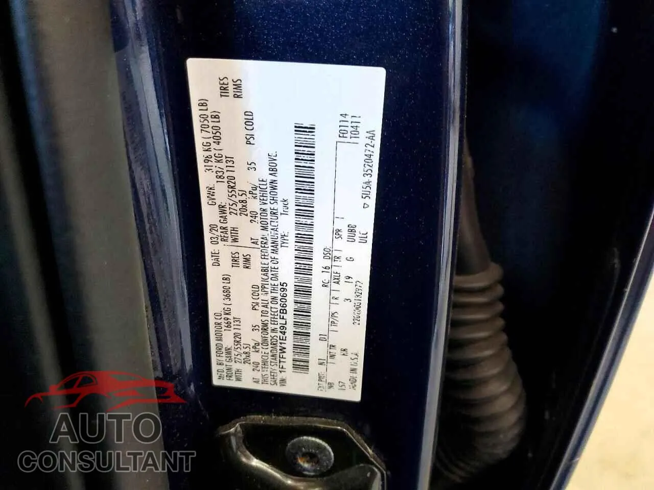 2020 FORD F-150 Used VIN 1FTFW1E49LFB60695 – photo 12
