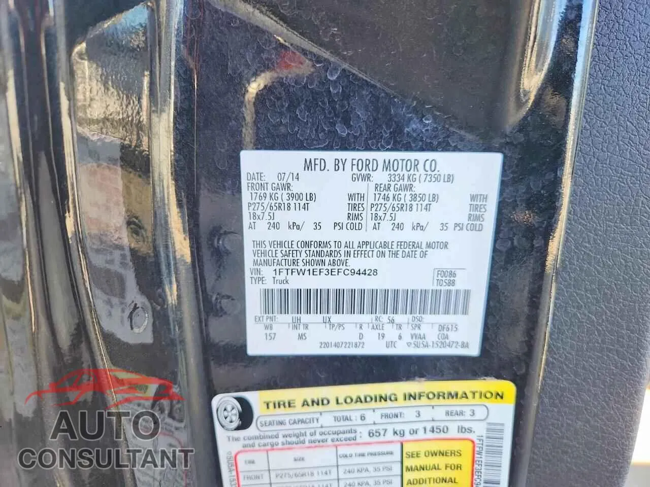 2014 FORD F-150 Damaged VIN 1FTFW1EF3EFC94428 – photo 12