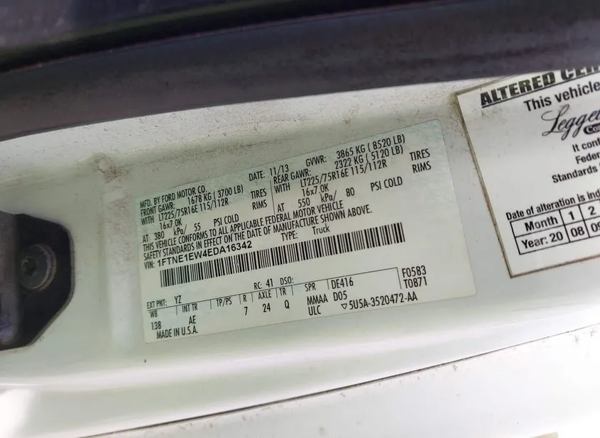 2014 FORD E-150 Used VIN 1FTNE1EW4EDA16342 – side profile