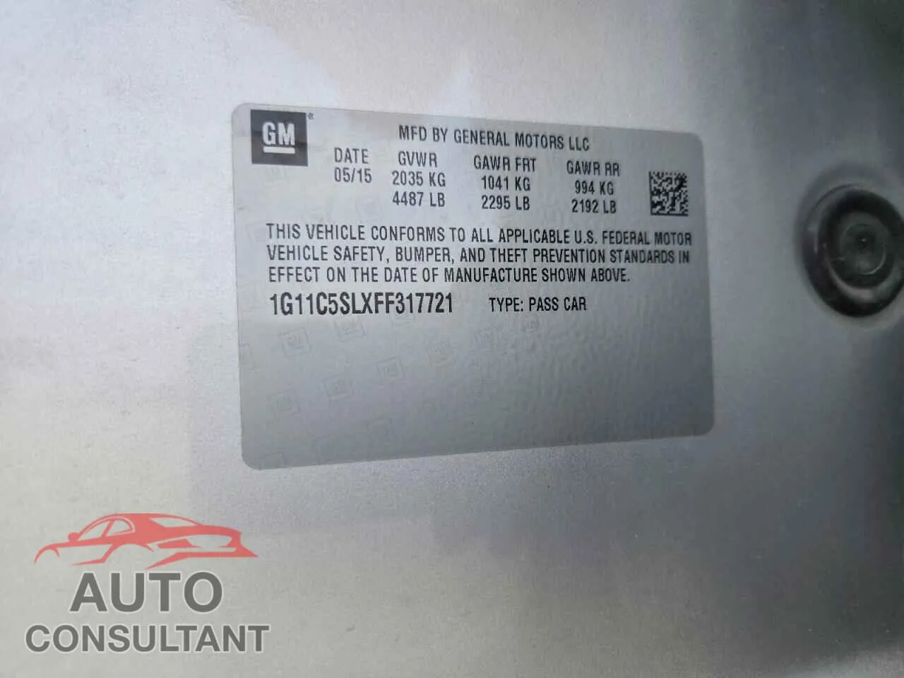 2015 CHEVROLET MALIBU Damaged VIN 1G11C5SLXFF317721 – photo 12