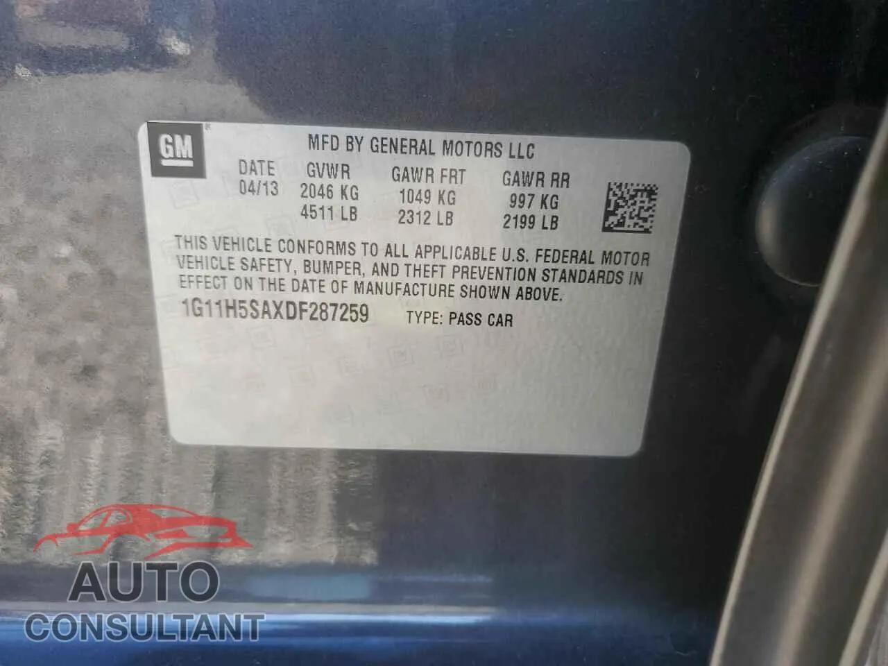 2013 CHEVROLET MALIBU Damaged VIN 1G11H5SAXDF287259 – photo 12