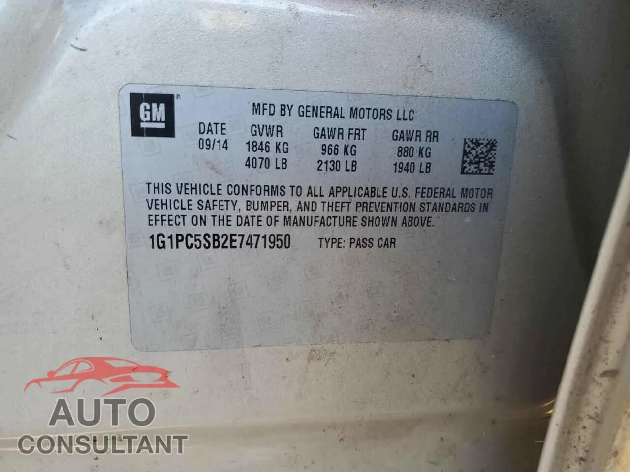 2014 CHEVROLET CRUZE Damaged VIN 1G1PC5SB2E7471950 – photo 12