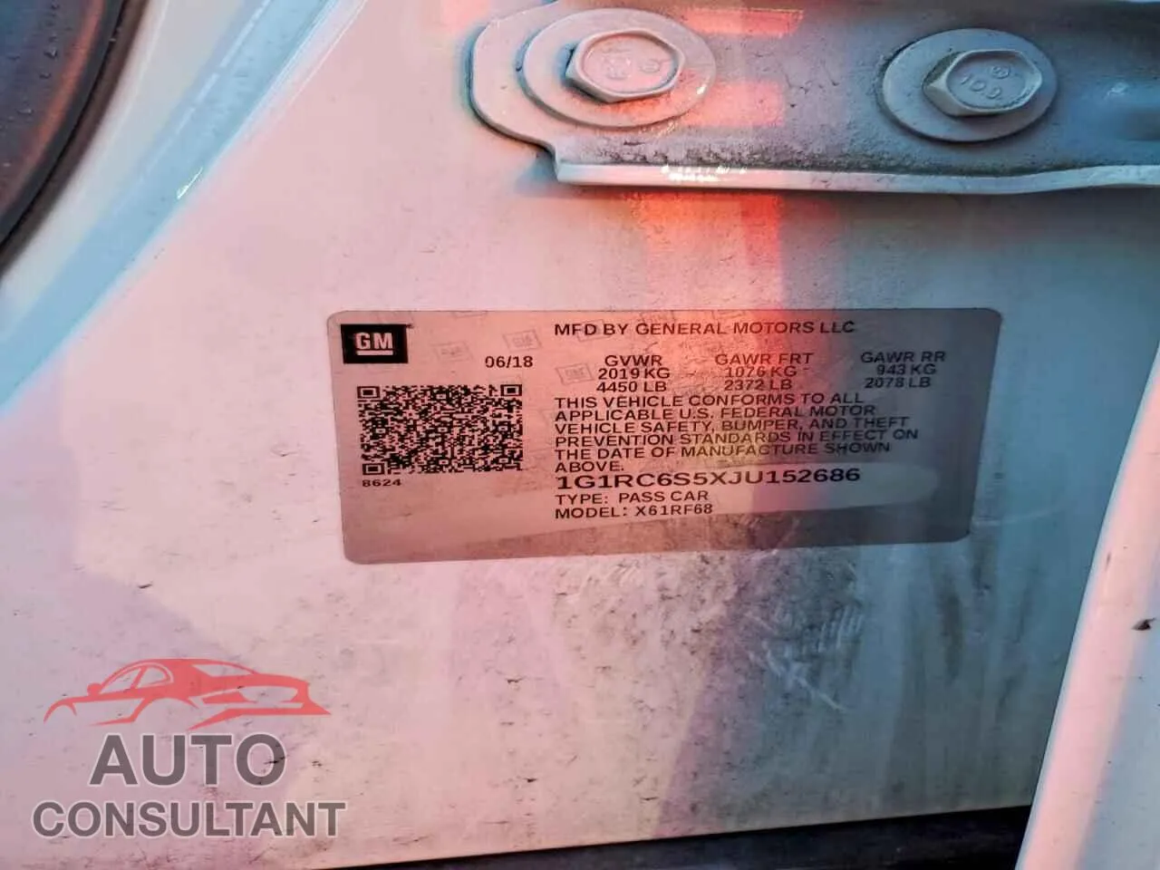 2018 CHEVROLET VOLT Damaged VIN 1G1RC6S5XJU152686 – photo 12