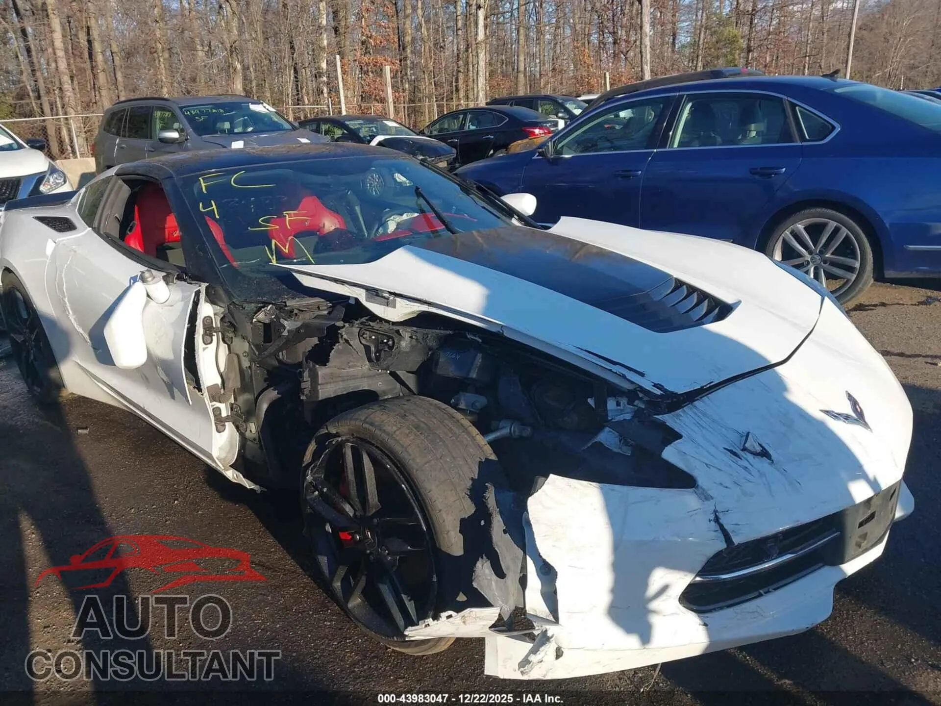 2019 CHEVROLET CORVETTE Damaged VIN 1G1YF2D79K5102691 – engine bay